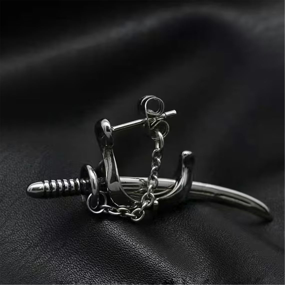 SAMURAI - Titanium Steel Stud Earrings for Men & Boys