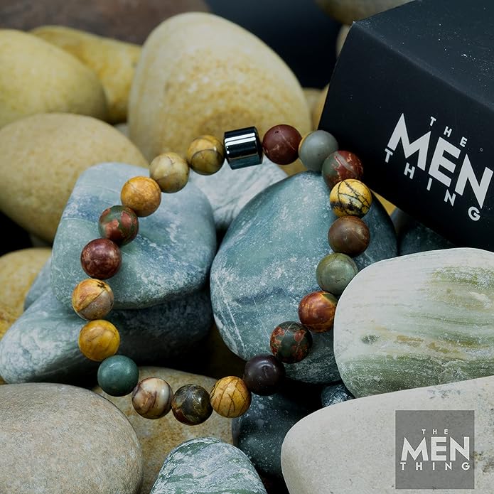 Azurite Rainbow - Beads Bracelet With Natural Stone 7 Inch Stretch Owyhee Bracelets
