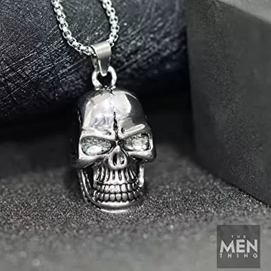 THE MEN THING Alloy Pendant with Pure Stainless Steel 24inch Chain for Men, American trending Style - Round Box Chain & Pendant for Men & Boy