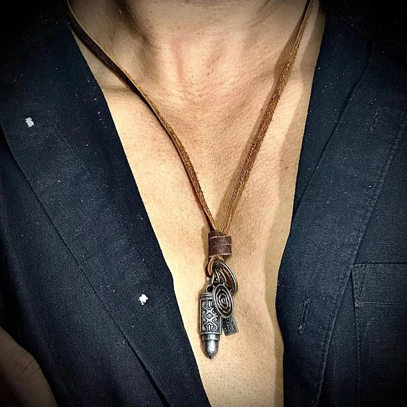 Balinese Hand-Carved Bone Pendent on Leather Necklace – MapYourTravels.com