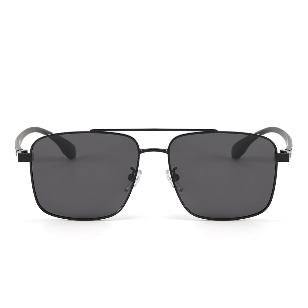 J3293 - GLACIER LUXE - HD Polarised Sunglasses for Men - UV400 Protection, Stainless Steel Frame - Black Lenses