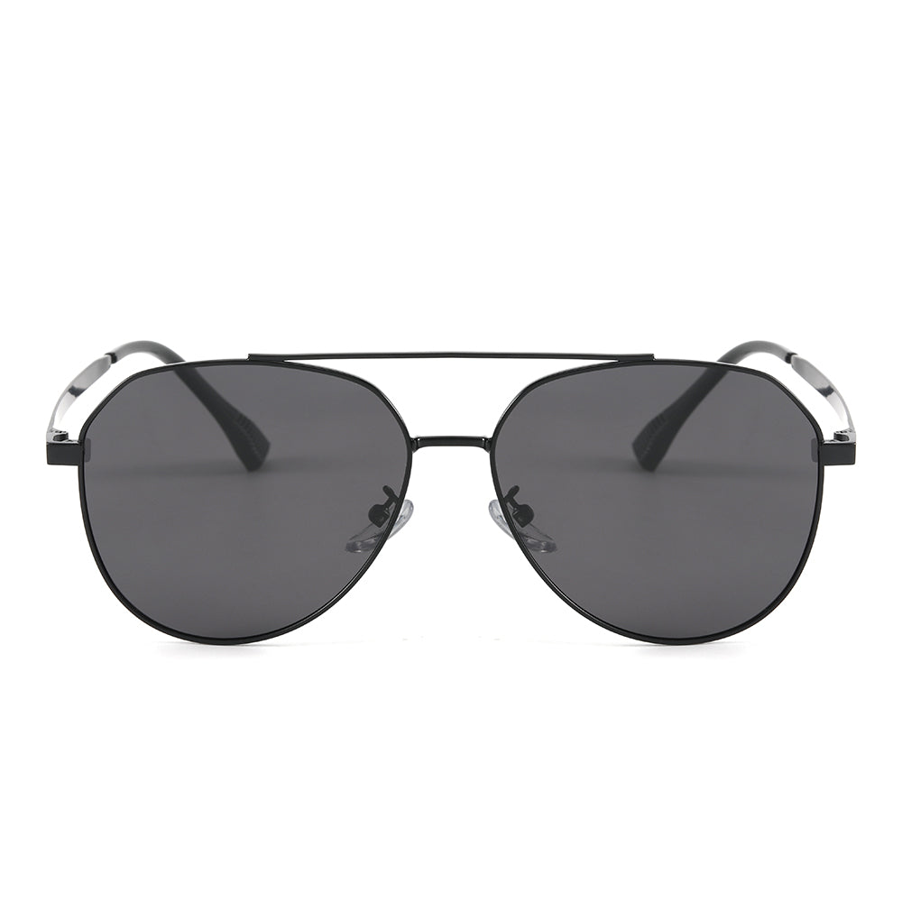 J3352 - AETHER VISION - HD Polarised Sunglasses for Men - UV400 Protection, Stainless Steel Frame - Black Frame with Black Lens