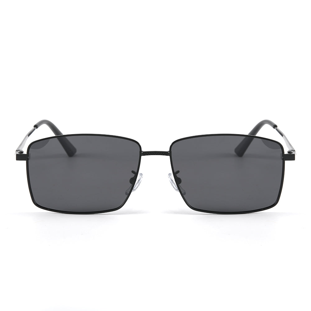 J3298 - OBSIDIAN LUXE - HD Polarised Sunglasses for Men - UV400 Protection, Stainless Steel Frame - Black Grey Lenses