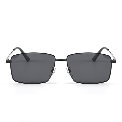 J3298 - OBSIDIAN LUXE - HD Polarised Sunglasses for Men - UV400 Protection, Stainless Steel Frame - Black Grey Lenses