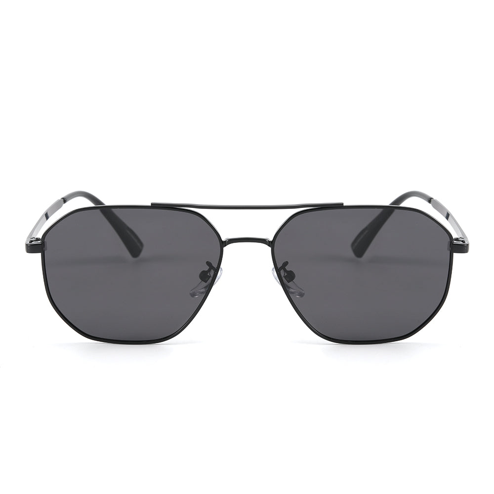 J3347 - AMBER LUXE - HD Polarised Sunglasses for Men - UV400 Protection, Stainless Steel Frame - Black Frame with Black Lens