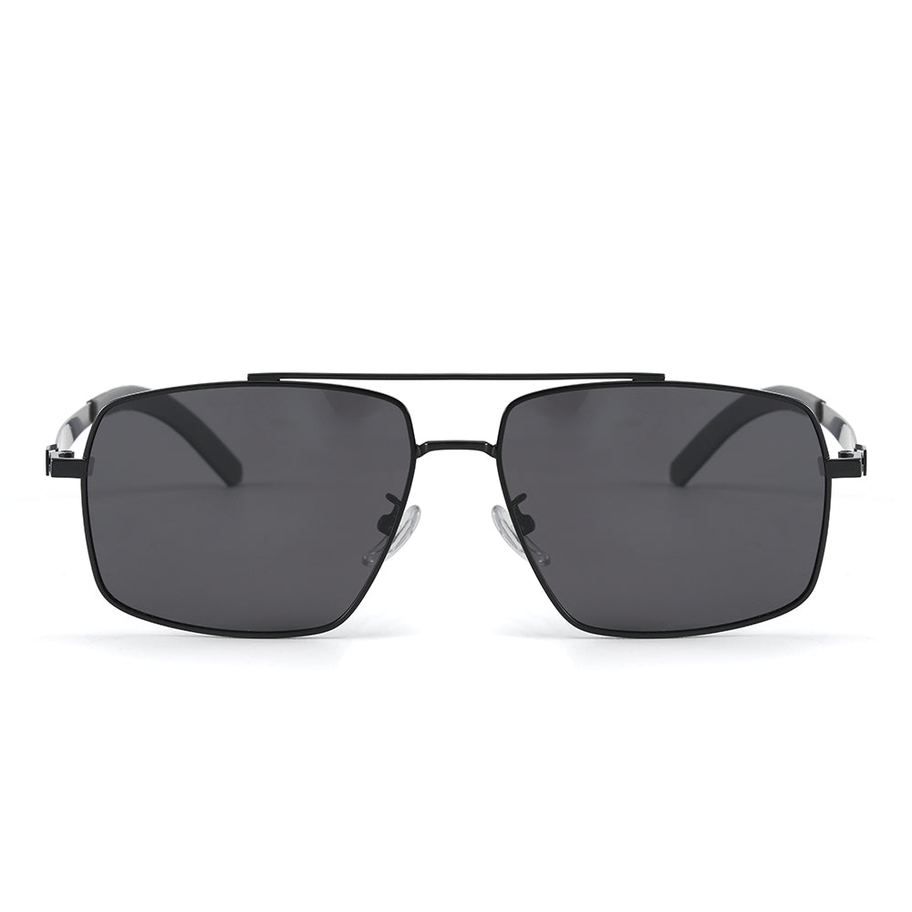 J3348 - VORTEX SHADE - HD Polarised Sunglasses for Men - UV400 Protection, Stainless Steel Frame - Black Frame with Black Lens