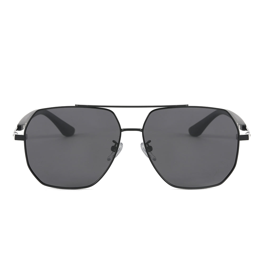 J3354 - NOVA SHADE - HD Polarised Sunglasses for Men - UV400 Protection, Stainless Steel Frame - Black Frame with Black Lens