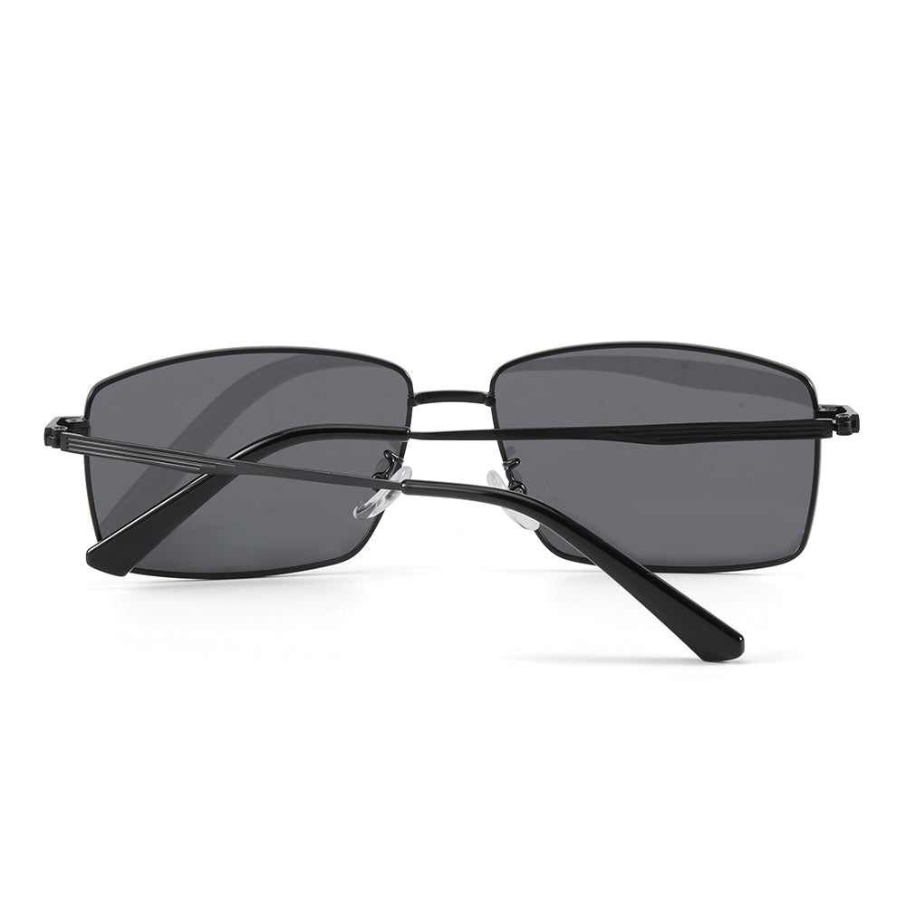 J3298 - OBSIDIAN LUXE - HD Polarised Sunglasses for Men - UV400 Protection, Stainless Steel Frame - Black Grey Lenses