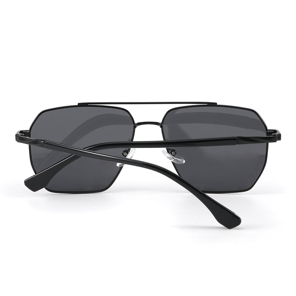 J3337- SPECTRA NOIR- HD Polarised Sunglasses for Men - UV400 Protection, Stainless Steel Frame - Black Frame with Black Lens