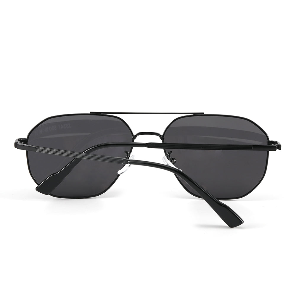 J3347 - AMBER LUXE - HD Polarised Sunglasses for Men - UV400 Protection, Stainless Steel Frame - Black Frame with Black Lens