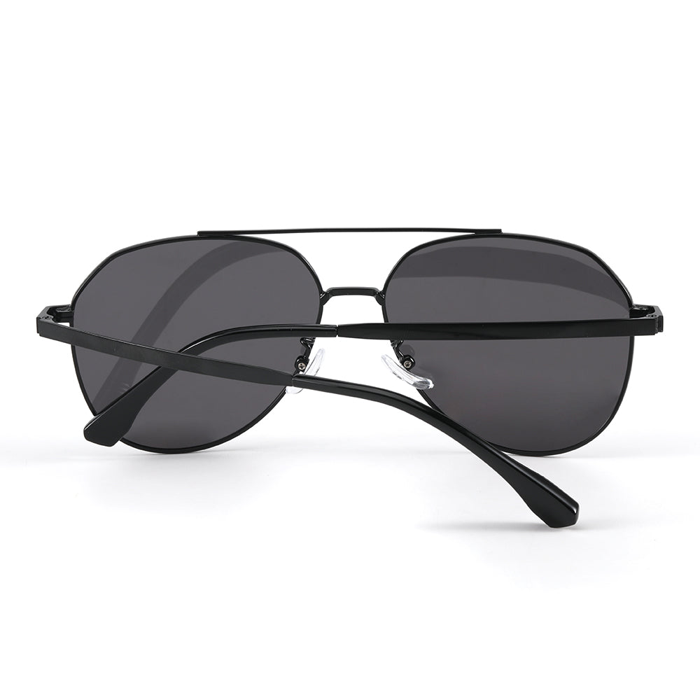 J3352 - AETHER VISION - HD Polarised Sunglasses for Men - UV400 Protection, Stainless Steel Frame - Black Frame with Black Lens