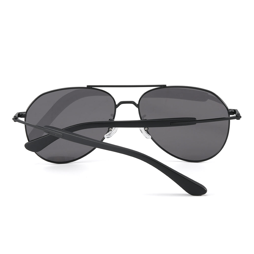 J3338 - SLATE SOAR - HD Polarised Sunglasses for Men - UV400 Protection, Stainless Steel Frame - Black Frame with Gradient Grey Lens