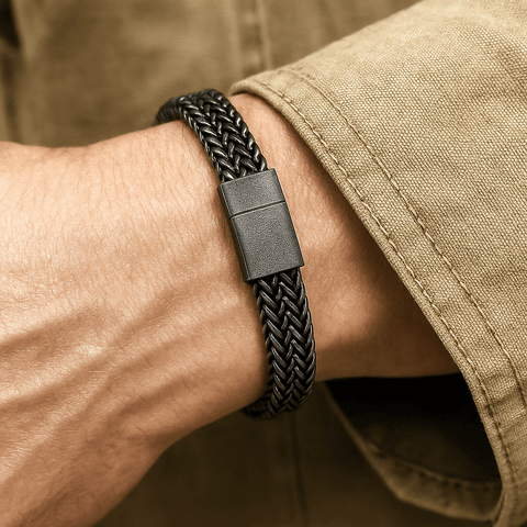 DOUBLE FRANCO LINK -  12mm Pure Titanium Steel Bracelet, Biker Punk Style Bracelet for Men & Boy (8 inch)