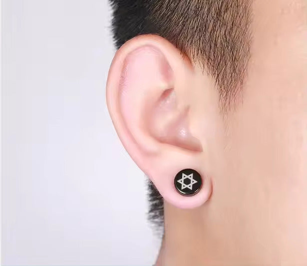 MAGEN - Magnetic Non-Piercing Pure Titanium Steel Studs Earrings for Men & Boys