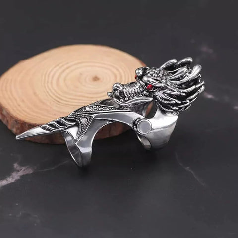 REDEYEGON - Gothic Adjustable Knuckle Joint Full Finger Ring for Men & Boys