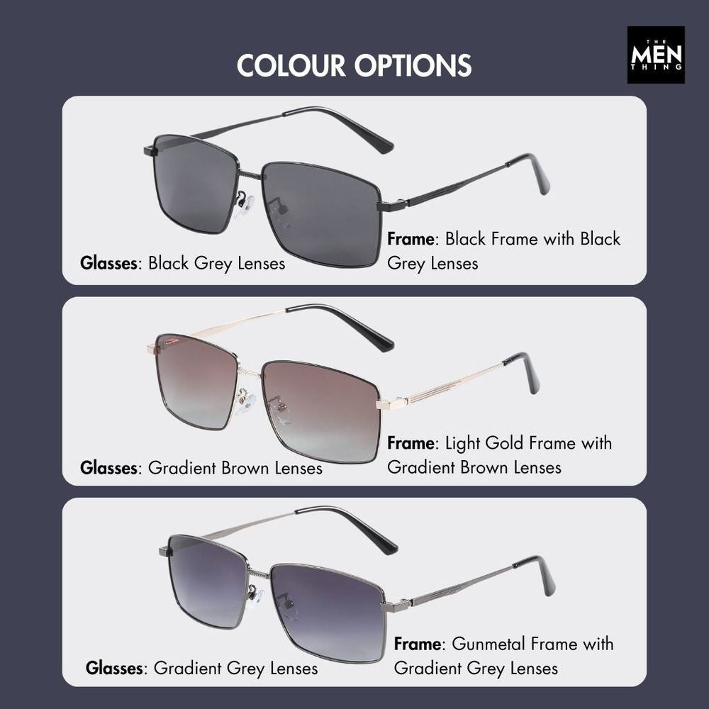 J3298 - OBSIDIAN LUXE - HD Polarised Sunglasses for Men - UV400 Protection, Stainless Steel Frame - Gradient Brown Lenses