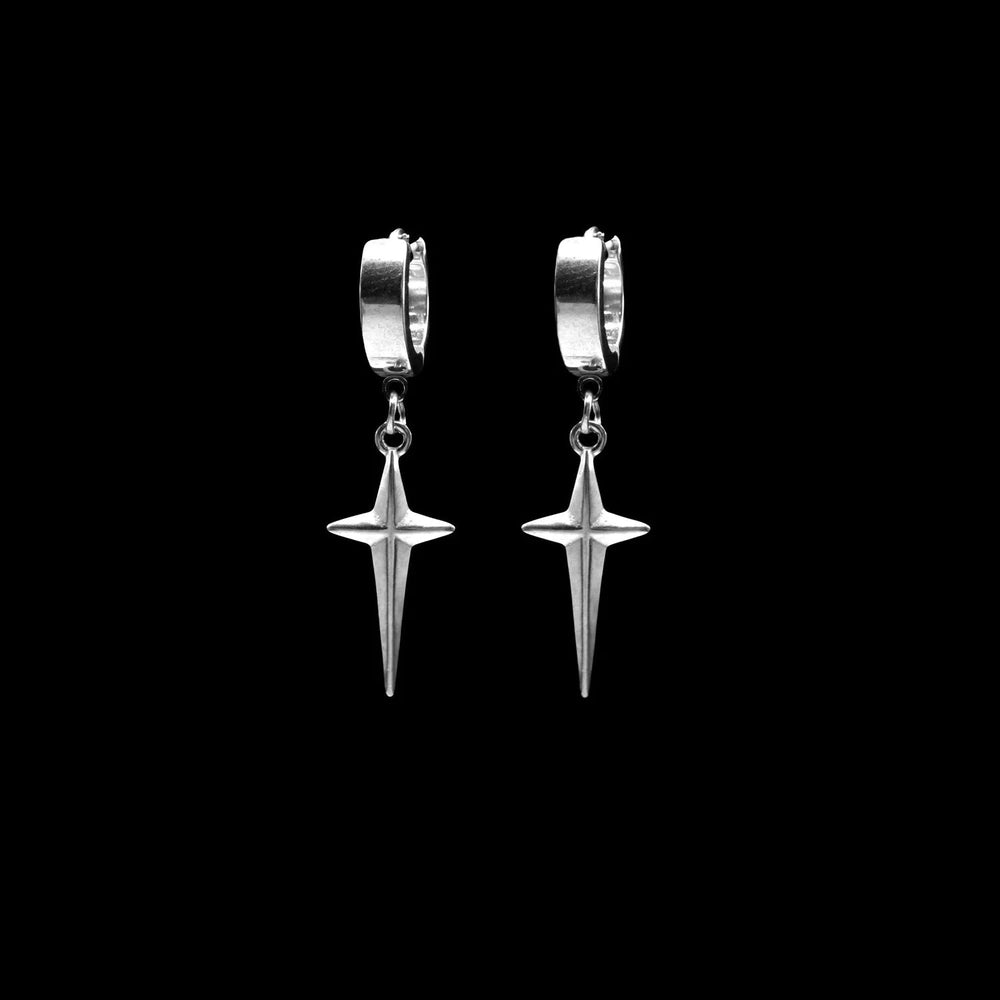 STARLIGHT SILVER - Titanium Steel Hoop Earrings for Men & Boys