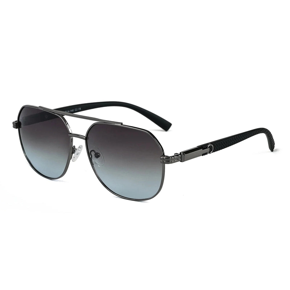 TITAN EDGE -  Aviator Style - HD Polarised Sunglasses for Men - UV400 Protection, Stainless Steel Frame, Matte Black