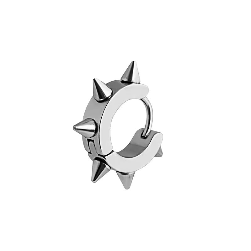 SPYRAL SILVER - Titanium Steel Stud Earrings for Men & Boys