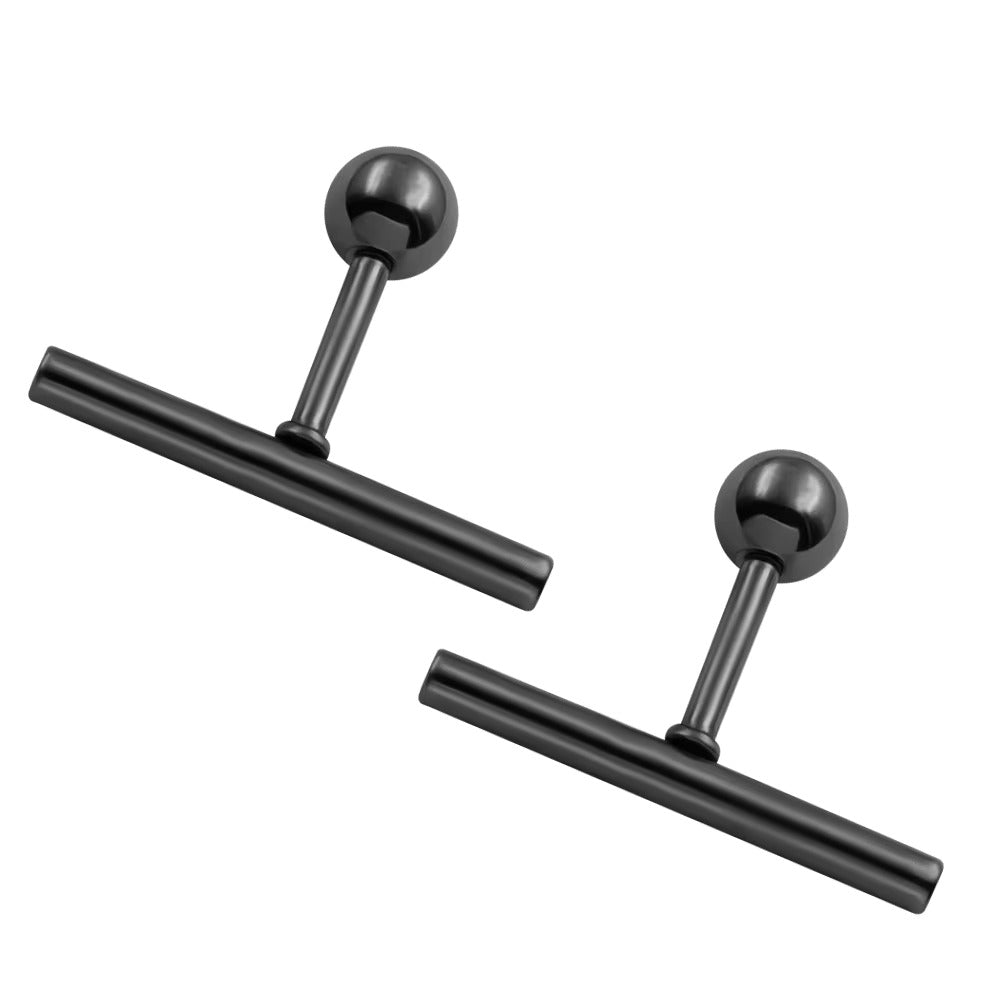 T-SHAPED - Titanium Steel Stud Earrings for Men & Boys