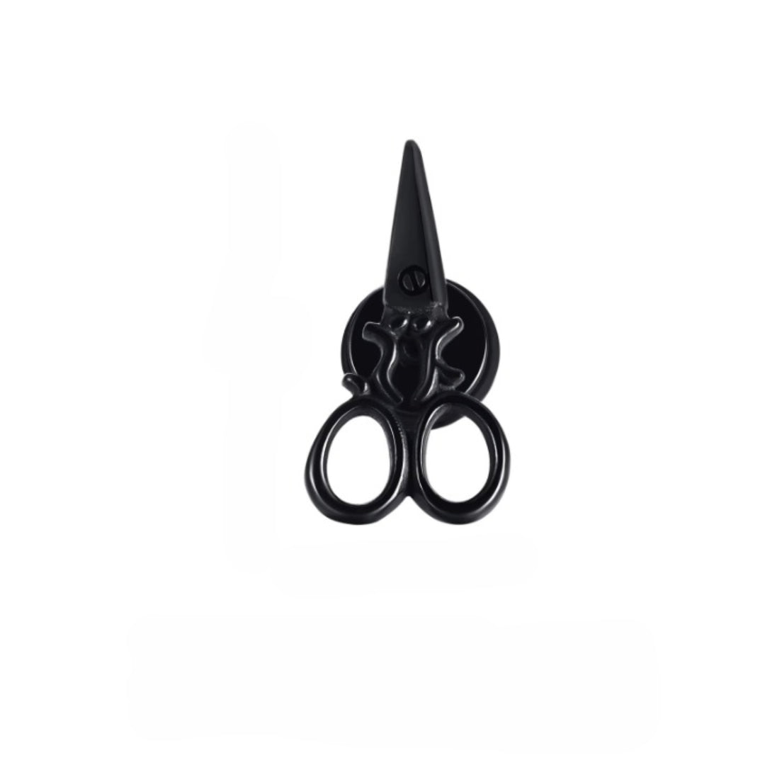 SCISSORS STUDS BLACK - Pure Titanium Steel Piercing Ear Earrings for Men & Boys