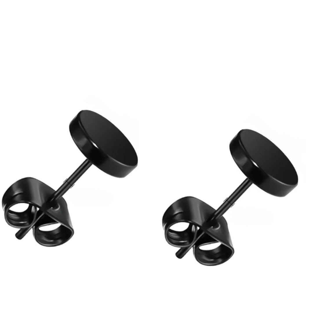 ORBIT BLACK - Pure Titanium Steel Piercing Ear Earrings for Men & Boys