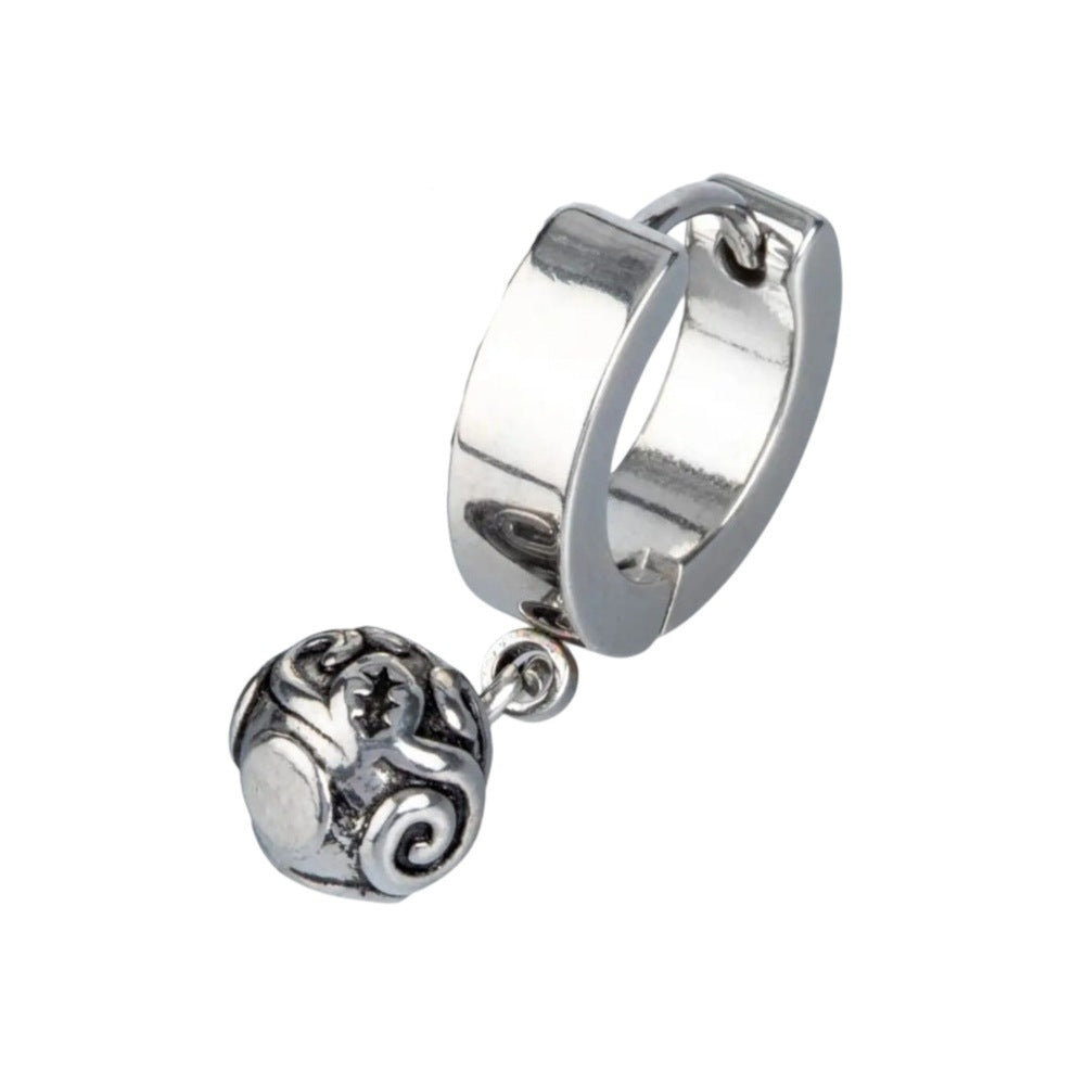 BALI BALL - Titanium Steel Hoop Earrings for Men & Boys