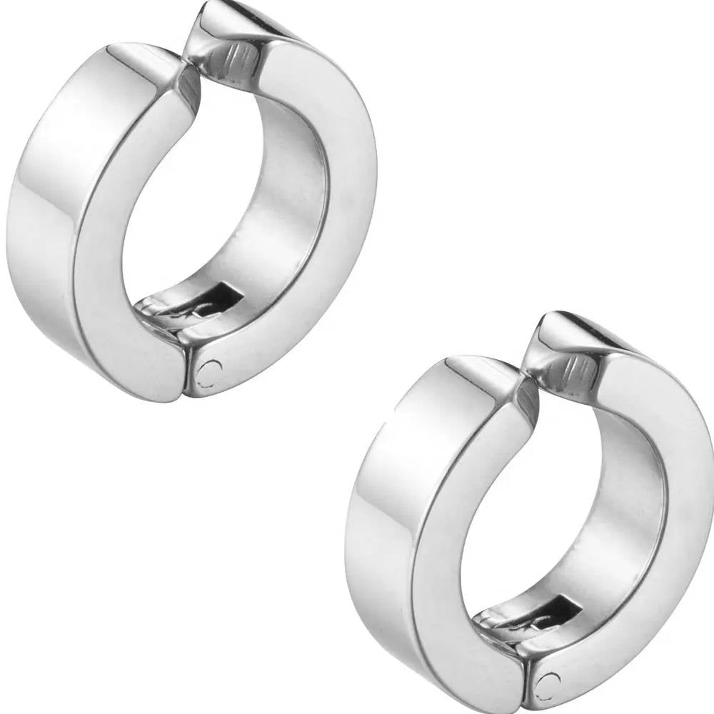 ONYXLOOP - SILVER - Non-Piercing Pure Titanium Steel Earring for Men & Boys