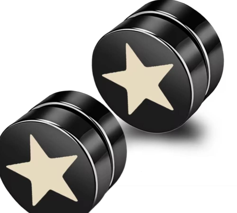 STARLUX - Magnetic Non-Piercing Pure Titanium Steel Studs Earrings for Men & Boys