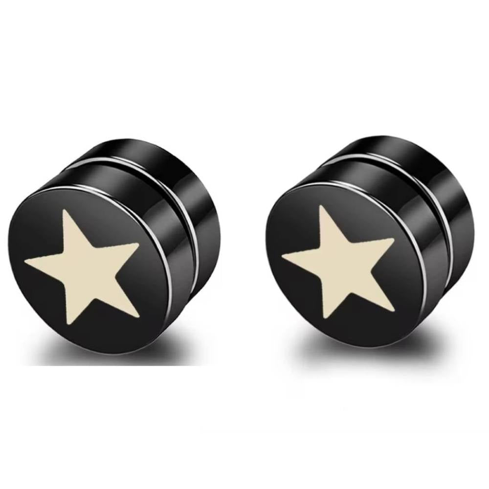 STARLUX - Magnetic Non-Piercing Pure Titanium Steel Studs Earrings for Men & Boys