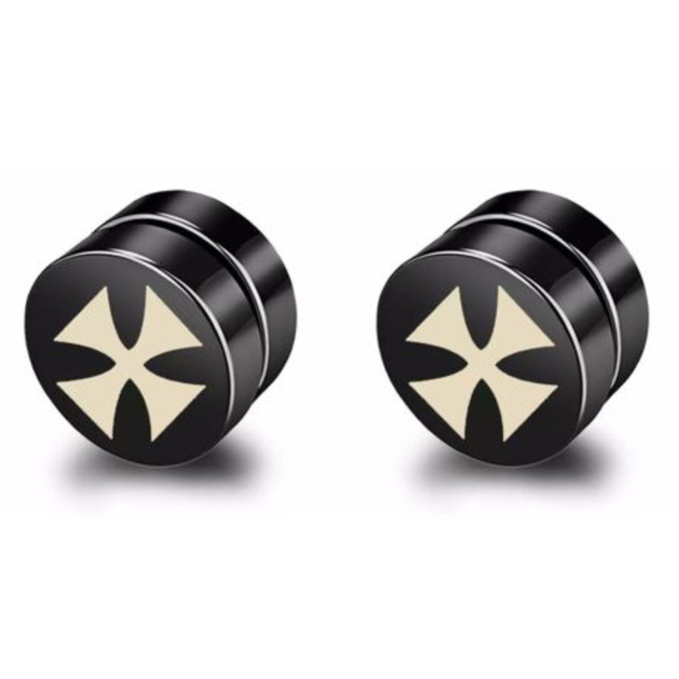 CRUCIBLE - Magnetic Non-Piercing Pure Titanium Steel Studs Earrings for Men & Boys