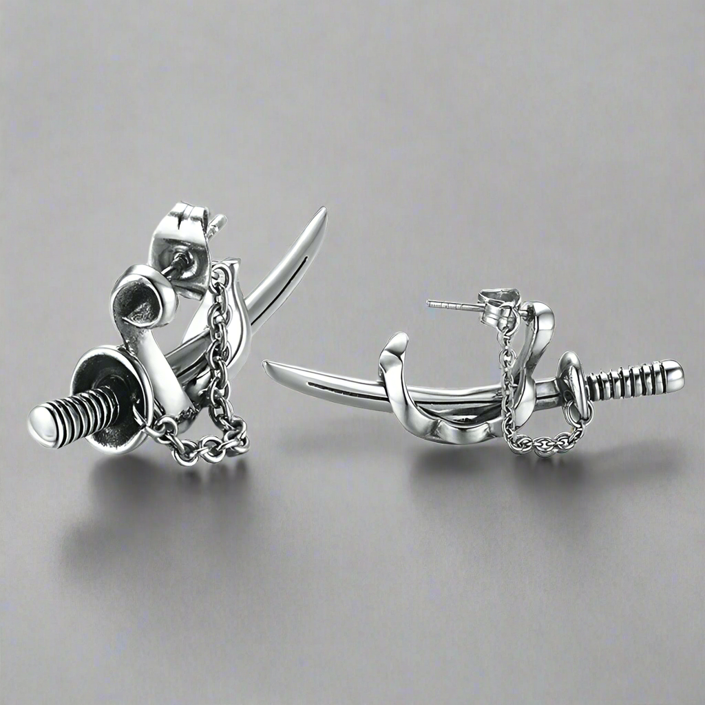 SAMURAI - Titanium Steel Stud Earrings for Men & Boys