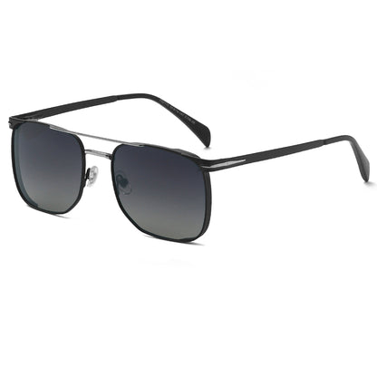 2110 MIDNIGHT EDGE  -  Square Aviator Style - HD Polarised Sunglasses for Men - UV400 Protection, Stainless Steel Frame