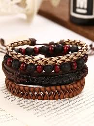 BRAVEHEART CUFF - 4 colors Genuine Braided Leather Bracelet Set for Men & Boys (8 inch)