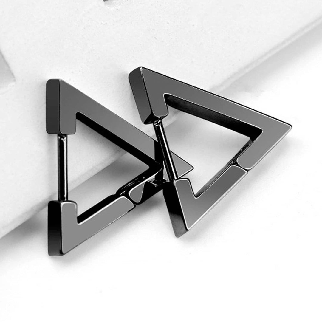 TRIANGLE HOOP - Titanium Steel Stud Earrings for Men & Boys