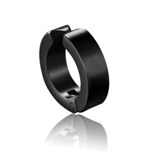 ONYXLOOP - BLACK - Non-Piercing Pure Titanium Steel Earring for Men & Boys