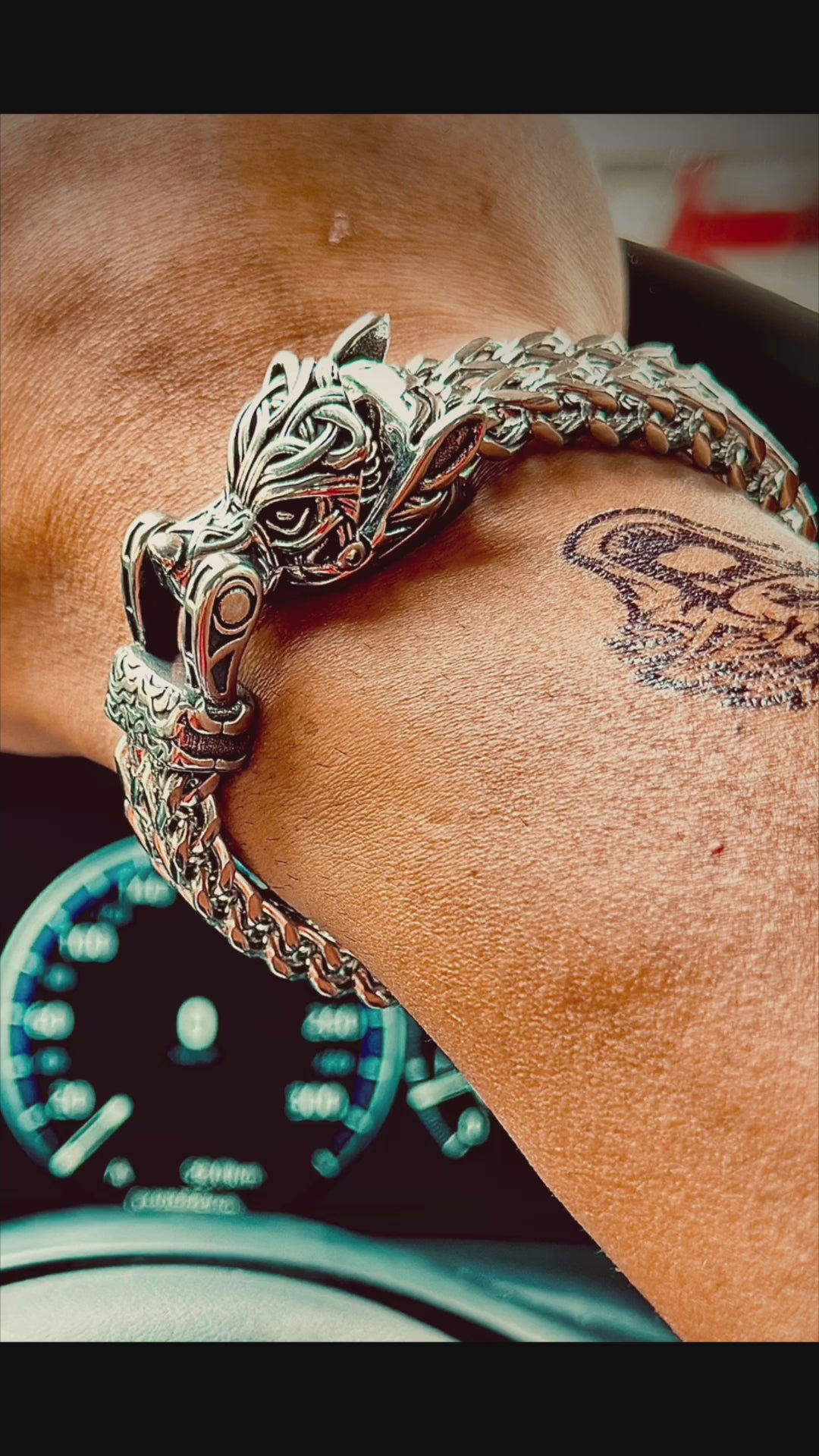 Silver Cuff Hati & Skoll | Viking Bracelet | Viking Bracelets | Handmade |  Viking Jewellery – vkngjewelry